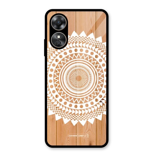 Mandala Design Glass Back Case for Oppo A17