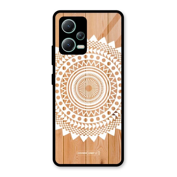 Mandala Design Glass Back Case for Redmi Note 12 5G