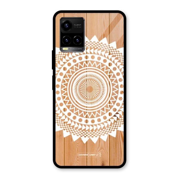 Mandala Design Glass Back Case for Vivo Y21 2021