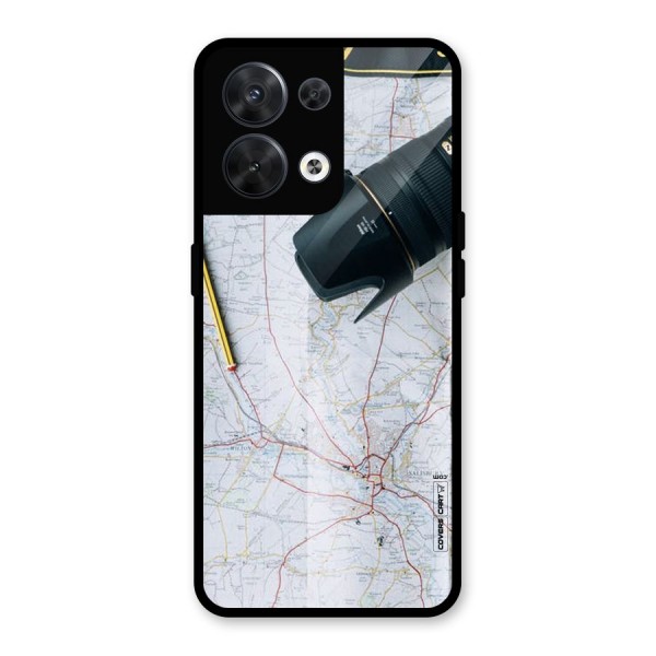 Map And Camera Glass Back Case for Oppo Reno8 5G