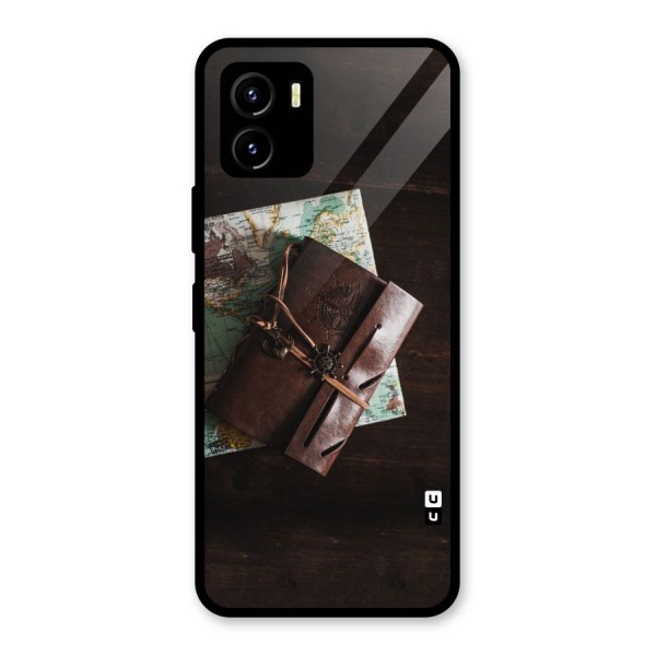 Map Journal Glass Back Case for Vivo Y15s