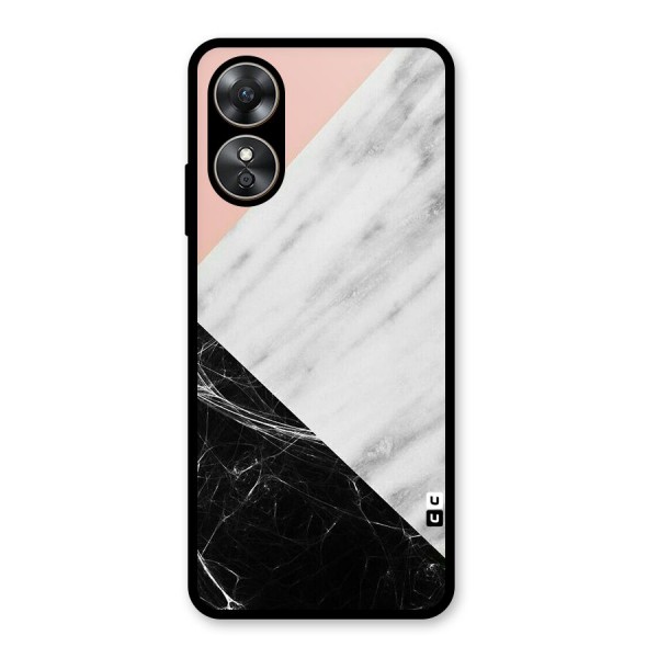 Marble Cuts Glass Back Case for Oppo A17