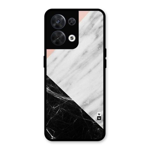 Marble Cuts Glass Back Case for Oppo Reno8 5G