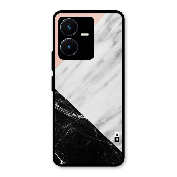 Marble Cuts Glass Back Case for Vivo Y22