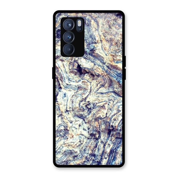 Marble Pattern Glass Back Case for Oppo Reno6 Pro 5G