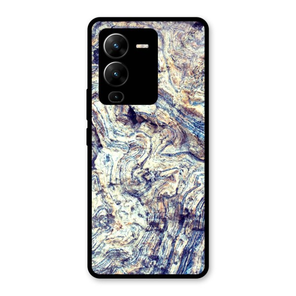 Marble Pattern Glass Back Case for Vivo V25 Pro