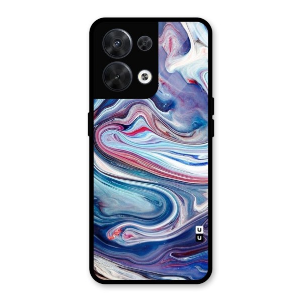 Marble Style Printed Glass Back Case for Oppo Reno8 5G