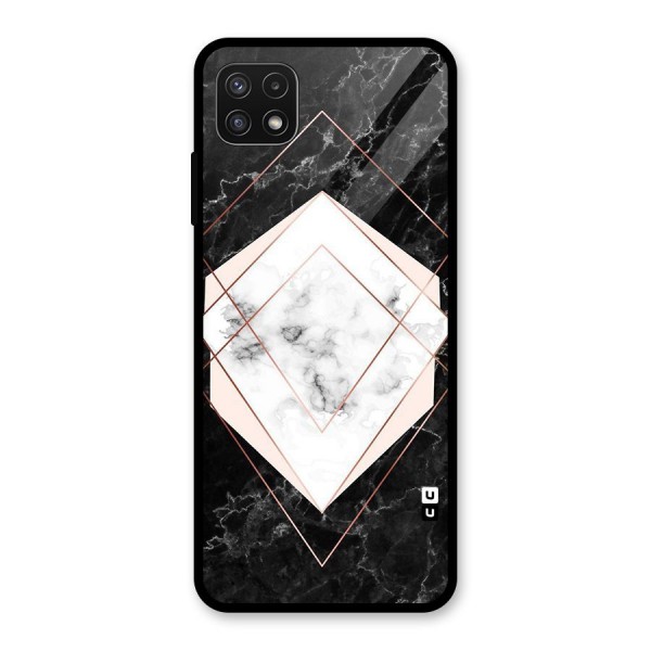 Marble Texture Print Glass Back Case for Galaxy A22 5G