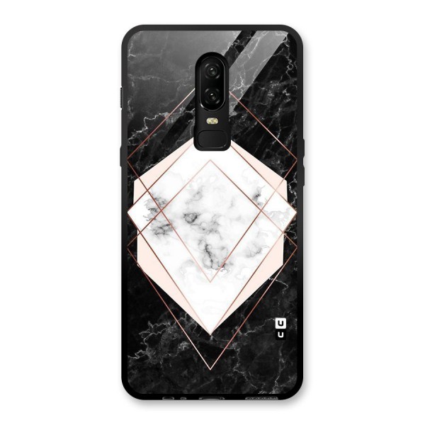 Marble Texture Print Glass Back Case for OnePlus 6