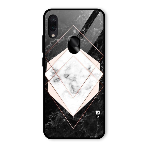 Marble Texture Print Glass Back Case for Redmi Note 7S