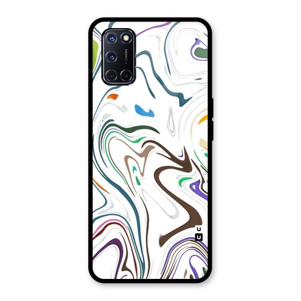 Marbled Printed Art Glass Back Case for Oppo A52