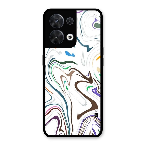 Marbled Printed Art Glass Back Case for Oppo Reno8 5G