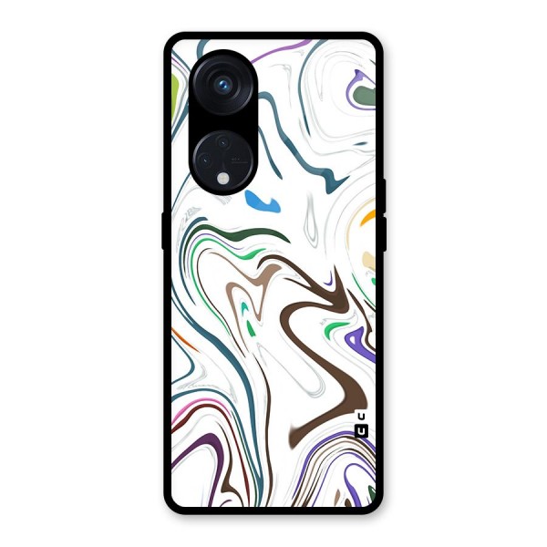 Marbled Printed Art Glass Back Case for Reno8 T 5G