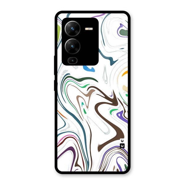 Marbled Printed Art Glass Back Case for Vivo V25 Pro