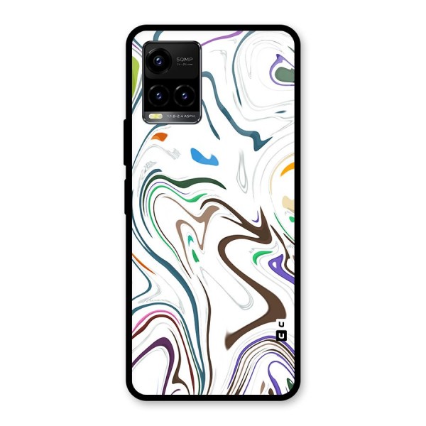 Marbled Printed Art Glass Back Case for Vivo Y21 2021