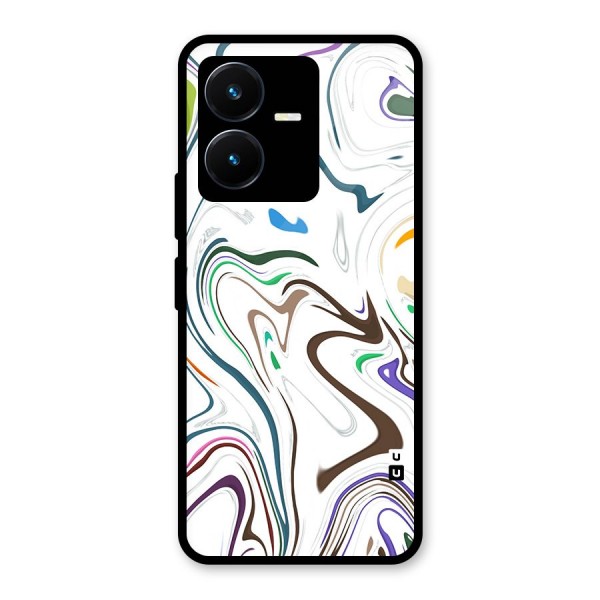 Marbled Printed Art Glass Back Case for Vivo Y22