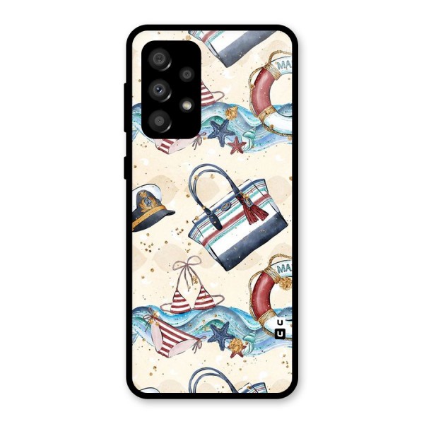 Marine Bag Design Glass Back Case for Galaxy A32