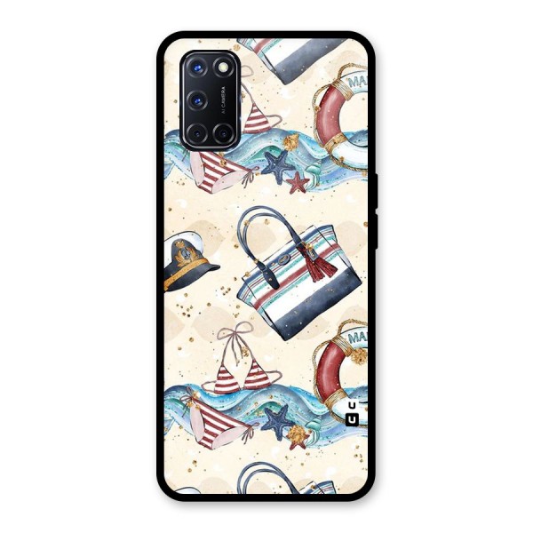 Marine Bag Design Glass Back Case for Oppo A52