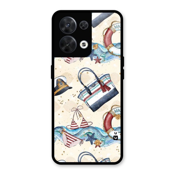 Marine Bag Design Glass Back Case for Oppo Reno8 5G