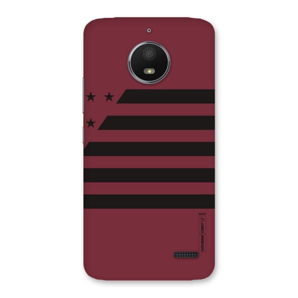 Maroon Star Striped Back Case for Moto E4