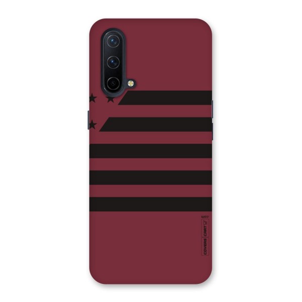 Maroon Star Striped Back Case for OnePlus Nord CE 5G