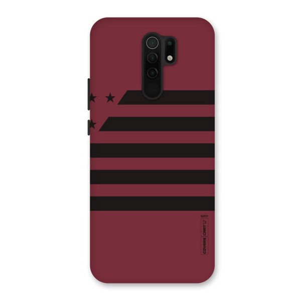 Maroon Star Striped Back Case for Redmi 9 Prime