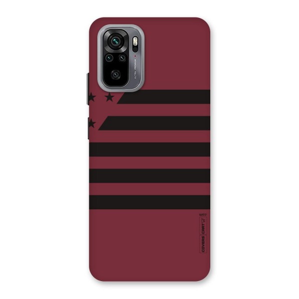 Maroon Star Striped Back Case for Redmi Note 10