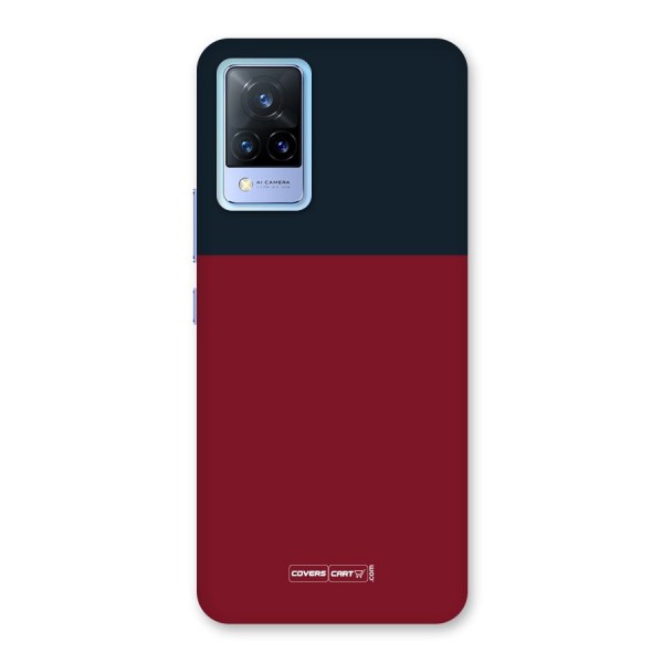 Maroon and Navy Blue Back Case for Vivo V21 5G