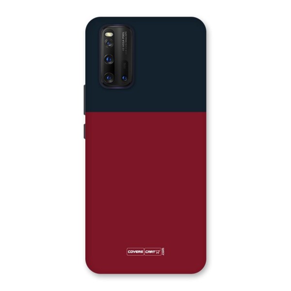 Maroon and Navy Blue Back Case for Vivo iQOO 3