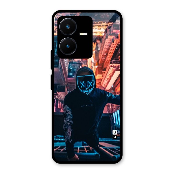 Mask Guy Climbing Building Glass Back Case for Vivo Y22