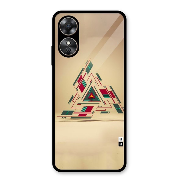 Maze Triangle Glass Back Case for Oppo A17