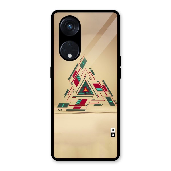 Maze Triangle Glass Back Case for Reno8 T 5G