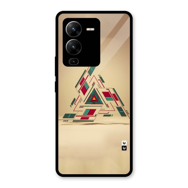 Maze Triangle Glass Back Case for Vivo V25 Pro