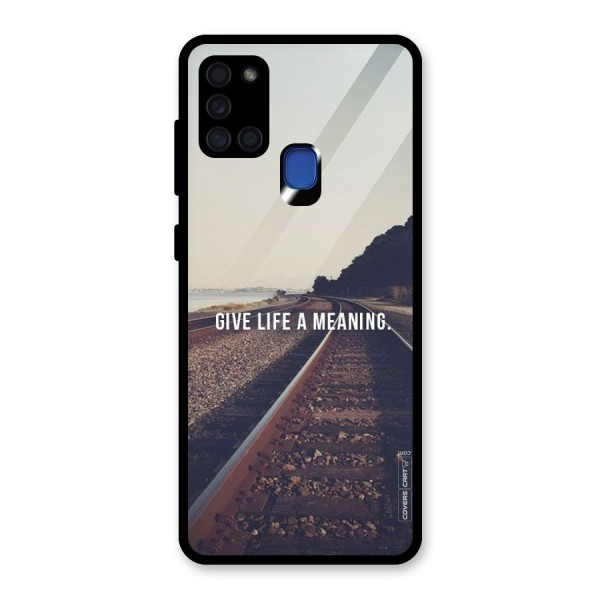 Meaning To Life Glass Back Case for Galaxy A21s