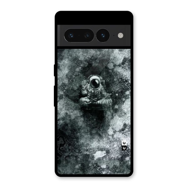 Meditating Spaceman Glass Back Case for Google Pixel 7 Pro