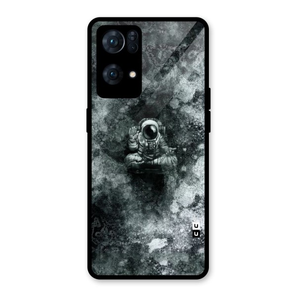 Meditating Spaceman Glass Back Case for Oppo Reno7 Pro 5G