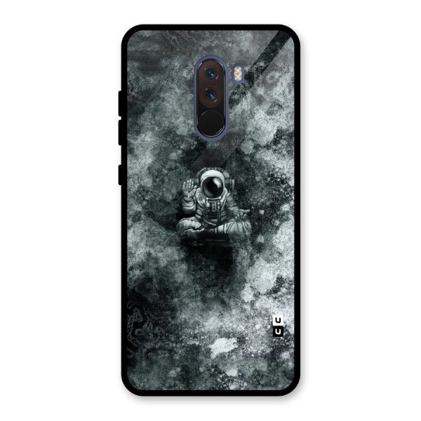 Meditating Spaceman Glass Back Case for Poco F1