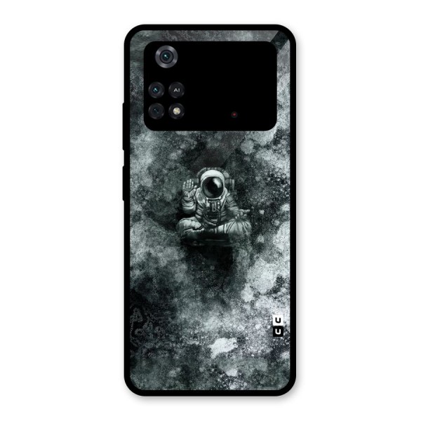 Meditating Spaceman Glass Back Case for Poco M4 Pro 4G