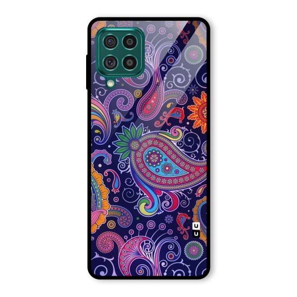 Mehendi Pattern Glass Back Case for Galaxy F62