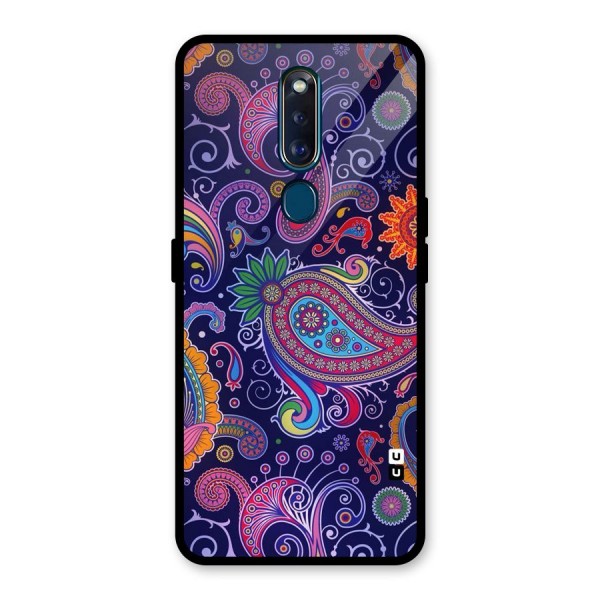 Mehendi Pattern Glass Back Case for Oppo F11 Pro