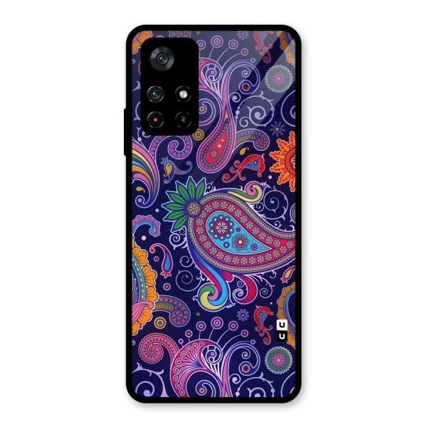 Mehendi Pattern Glass Back Case for Poco M4 Pro 5G