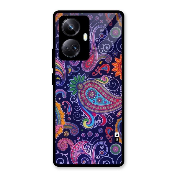 Mehendi Pattern Glass Back Case for Realme 10 Pro Plus