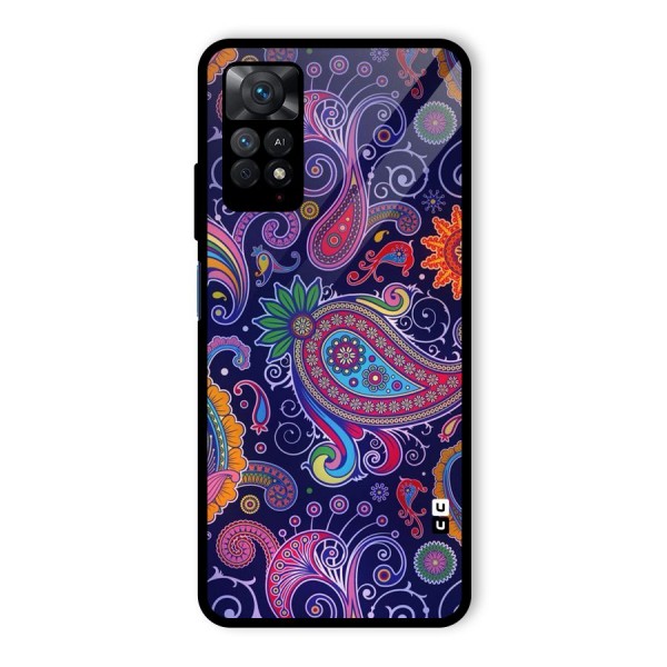 Mehendi Pattern Glass Back Case for Redmi Note 11 Pro