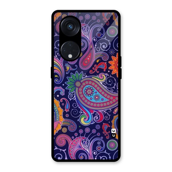 Mehendi Pattern Glass Back Case for Reno8 T 5G