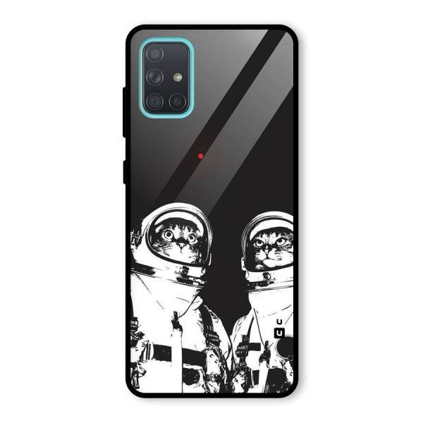 Meow Moon Glass Back Case for Galaxy A71