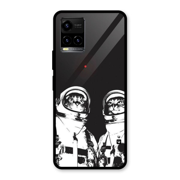 Meow Moon Glass Back Case for Vivo Y21G