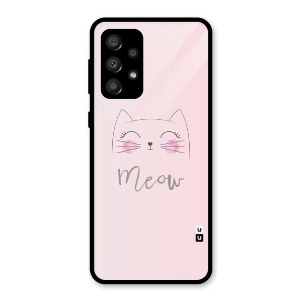 Meow Pink Glass Back Case for Galaxy A32