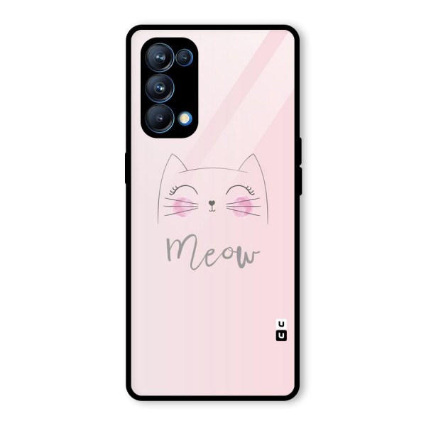 Meow Pink Glass Back Case for Oppo Reno5 Pro 5G