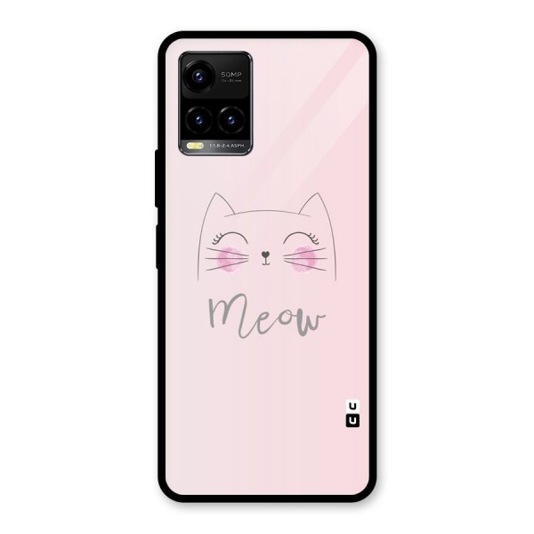 Meow Pink Glass Back Case for Vivo Y21 2021