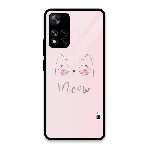 Meow Pink Glass Back Case for Xiaomi 11i 5G